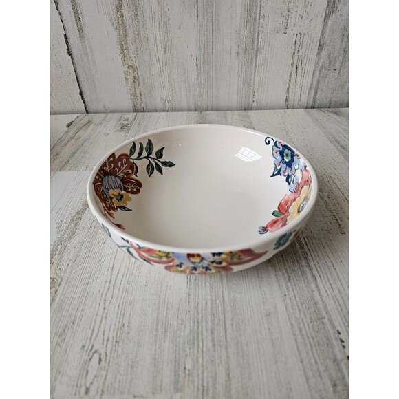 Pier 1 flower Bohemian serving a bowl platter salad ironstone spring - Picture 1 of 7